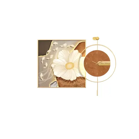The Latest Fashion Restaurant Wall Clock Mural Led Glow Light Crystal Porcelain Art Home Decor Painting