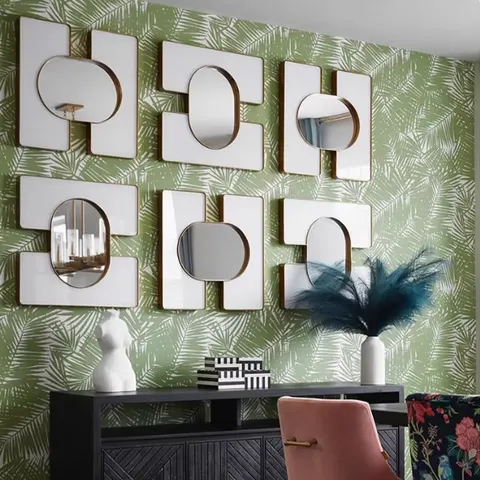 The Latest French Living Room Corridor Wall-hung Light Luxury Art Mirror Wall-mounted Wooden Combination Room Mirror