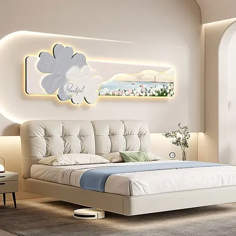 The Latest Popular Creative High Quality Flowers Crystal Porcelain Painting Wall Art LED Light Painting Home Decoration