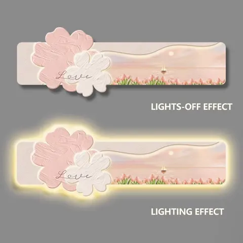 The Latest Popular Creative High Quality Flowers Crystal Porcelain Painting Wall Art LED Light Painting Home Decoration