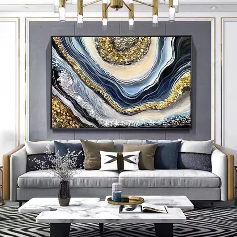 The Latest Popular Living Room Diamond Hanging Painting Sofa Background Wall Decor Painting Abstract Artist Home Mural