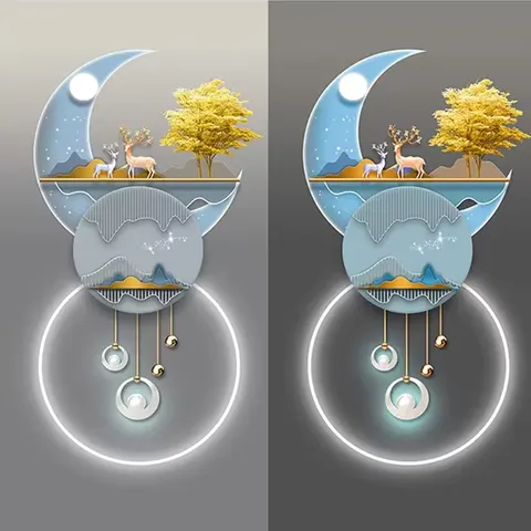 The Latest Popular Porch Decorative Painting Deer Living Room Hanging Painting Corridor Mural Corridor with LED Light Painting