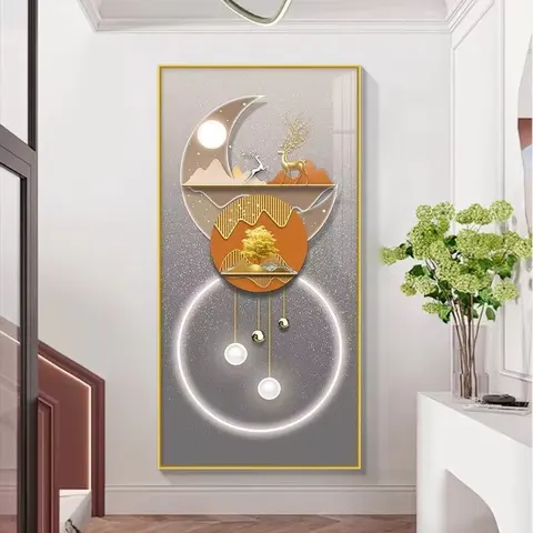 The Latest Popular Porch Decorative Painting Deer Living Room Hanging Painting Corridor Mural Corridor with LED Light Painting