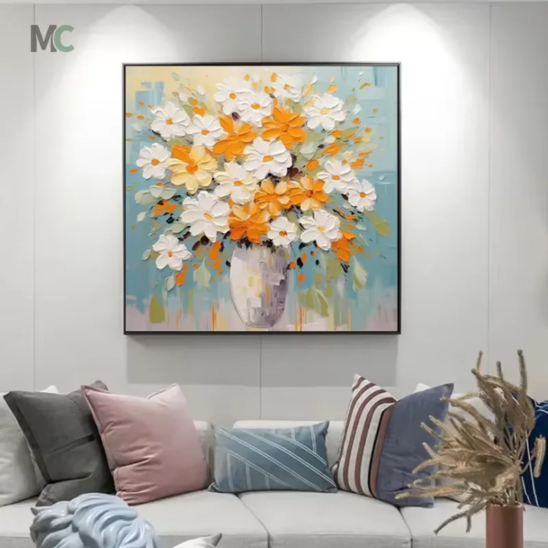 The Latest Popular square Hand-painted Living Room Flower Painting Home Decor Painting and Wall Art Other Paintings