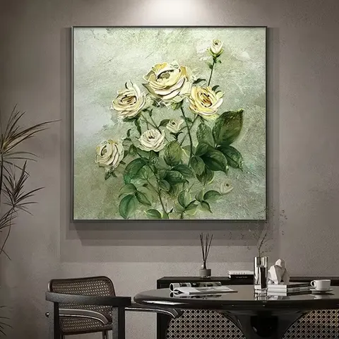 The Latest Popular square Hand-painted Living Room Flower Painting Home Decor Painting and Wall Art Other Paintings