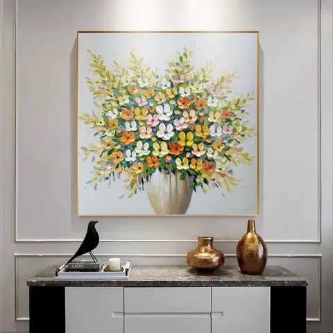 The Latest Popular square Hand-painted Living Room Flower Painting Home Decor Painting and Wall Art Other Paintings