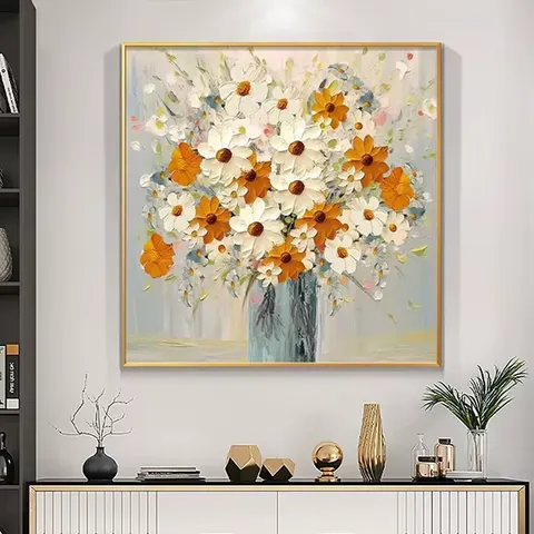 The Latest Popular square Hand-painted Living Room Flower Painting Home Decor Painting and Wall Art Other Paintings
