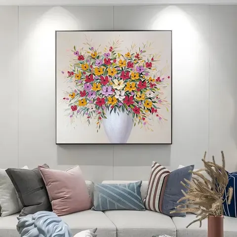 The Latest Popular square Hand-painted Living Room Flower Painting Home Decor Painting and Wall Art Other Paintings