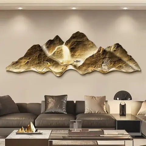 The New Product Is Backed by a Mountain Essence Carving Acrylic Crystal Porcelain Wall Art LED Light Painting Home Decoration