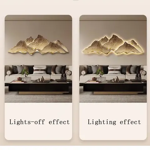 The New Product Is Backed by a Mountain Essence Carving Acrylic Crystal Porcelain Wall Art LED Light Painting Home Decoration
