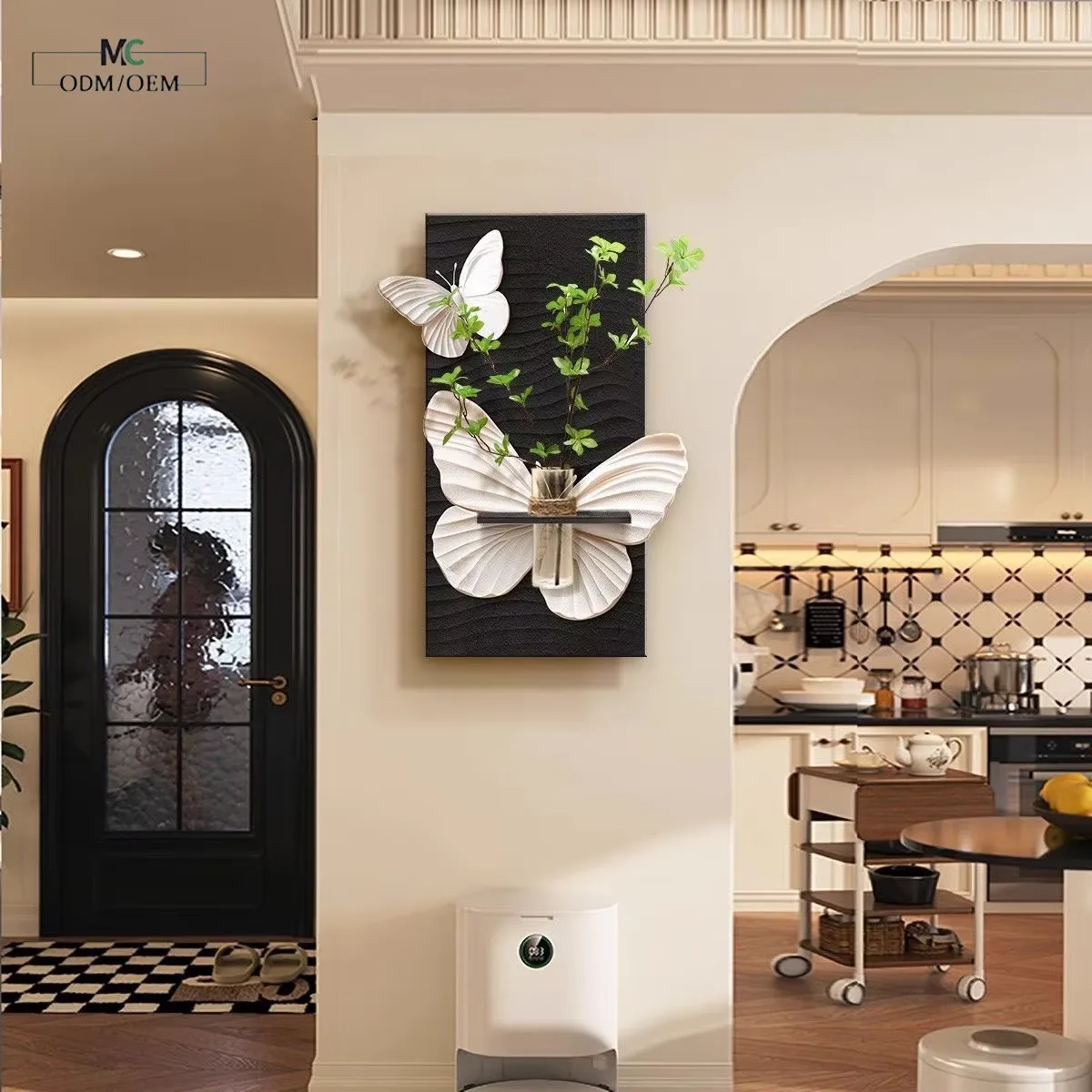 Three-dimensional butterfly Art Decor Painting Restaurant Background Wall Sandstone Fabric Wall Painting