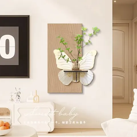 Three-dimensional butterfly Art Decor Painting Restaurant Background Wall Sandstone Fabric Wall Painting
