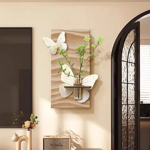 Three-dimensional butterfly Art Decor Painting Restaurant Background Wall Sandstone Fabric Wall Painting
