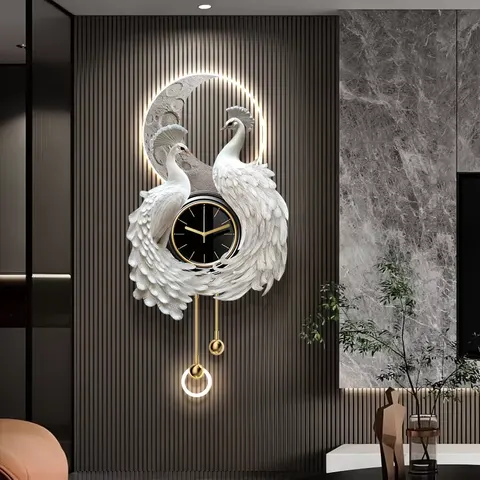 Three-dimensional Effect Peacock Home Decor Paintings Metal Pendant Acrylic LED Painting Art Decor