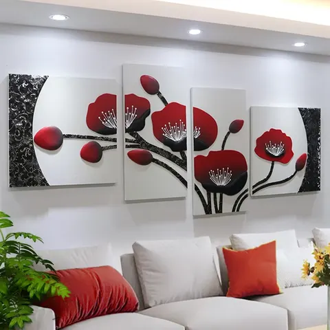 Three-dimensional Handmade Production Leather Painting Sofa Background Wall 3D Combination Wall Painting