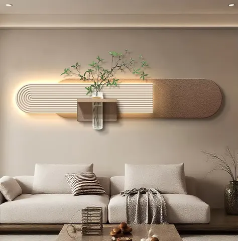 Three-dimensional Sandstone Elegance Corridor Background Wall Led Painting Multilayer Sandstone Wall Murals