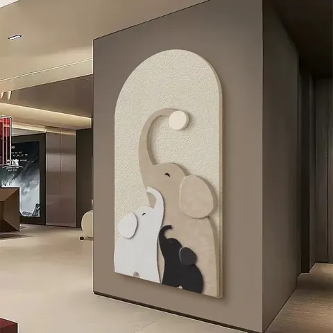 动物 单幅 装饰画 现代简约 玄关背景墙挂画 砂岩浮雕