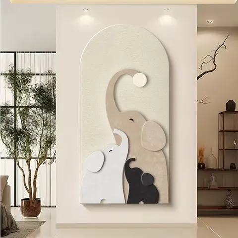动物 单幅 装饰画 现代简约 玄关背景墙挂画 砂岩浮雕