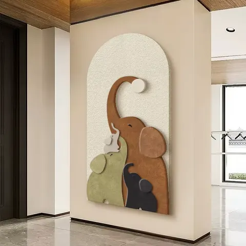 动物 单幅 装饰画 现代简约 玄关背景墙挂画 砂岩浮雕