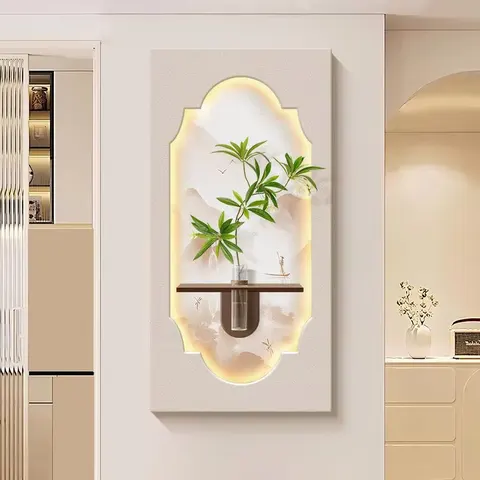 Three-dimensional Sandstone Hydroponic Plants Home Decor Paintings Corridor Backdrop Wall Light-emitting LED Painting