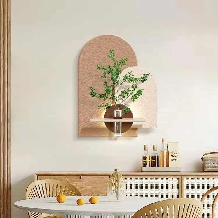 Three-dimensional Sandstone Restaurant Background Wall Mural Painting Hydroponics Green Plants Art Home Decor Painting