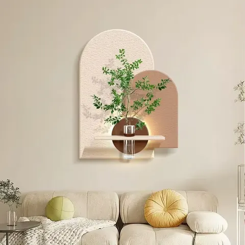 Three-dimensional Sandstone Restaurant Background Wall Mural Painting Hydroponics Green Plants Art Home Decor Painting