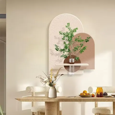 Three-dimensional Sandstone Restaurant Background Wall Mural Painting Hydroponics Green Plants Art Home Decor Painting