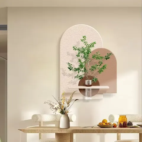 Three-dimensional Sandstone Restaurant Background Wall Mural Painting Hydroponics Green Plants Art Home Decor Painting