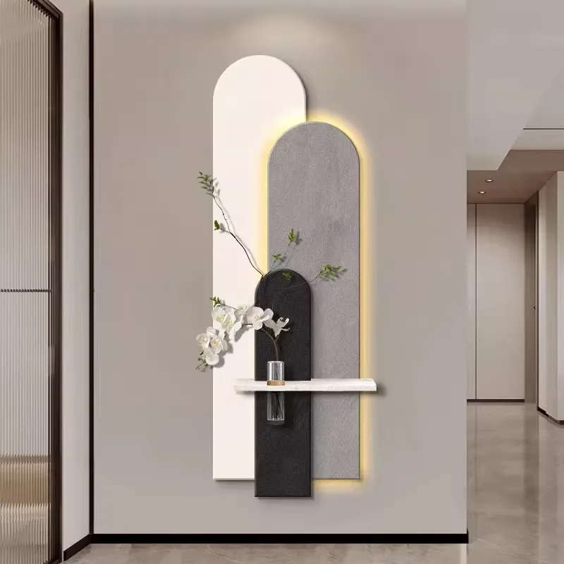 Three Layers Sandstone Art Home Furnishings Decor Painting Living Room Corridor Background Wall Hydroponic Plants Wall Paintings