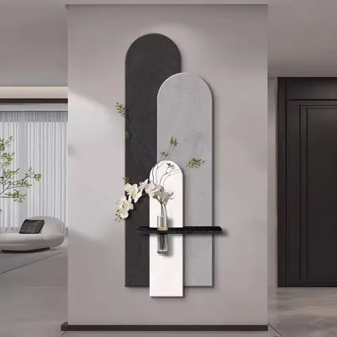Three Layers Sandstone Art Home Furnishings Decor Painting Living Room Corridor Background Wall Hydroponic Plants Wall Paintings