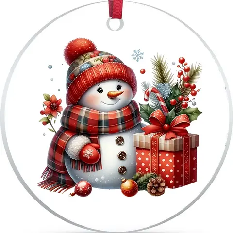Transparent Acrylic Christmas Small Ornaments Holiday-themed Nameplate Customized Gift Accessories