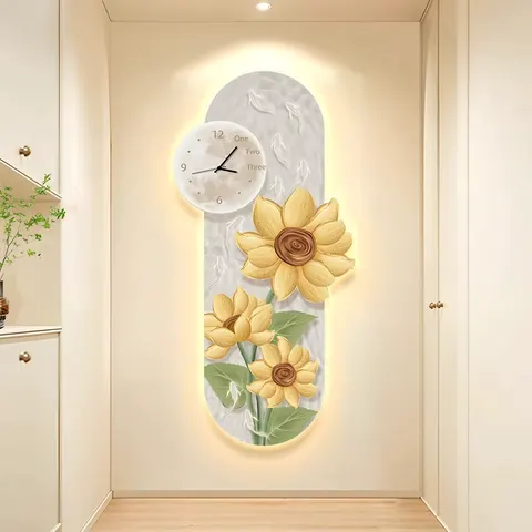 锦鲤 单幅 装饰画 现代简约 玄关背景墙挂画 LED带灯画
