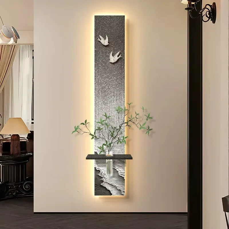 植物 单幅 装饰画 现代简约 玄关背景墙挂画 LED带灯画
