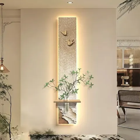 植物 单幅 装饰画 现代简约 玄关背景墙挂画 LED带灯画