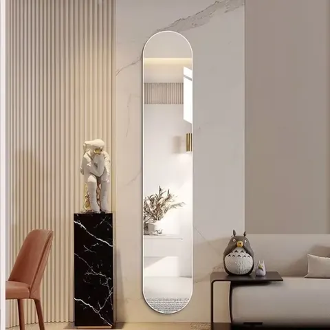 Ultra Narrow ultra Long Room Mirror Free Punching Self - Paste Shoe Cabinet Wardrobe Side Decorative Frameless Full Body Mirror