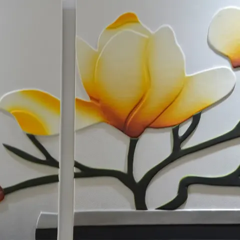 Upscale Living Room Sofa Background Wall Art Lotus Leather Home Decor Painting Combination Stereoscopic Mural