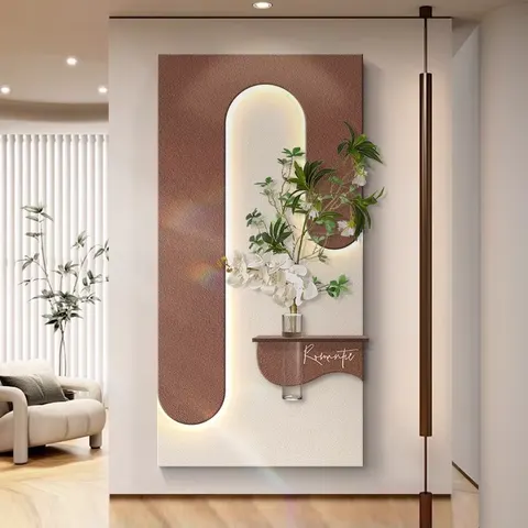 UV Cutting Hydroponic Plants Art Decor Paintings Corridor Background Wall Sandstone Glowed LED Painting