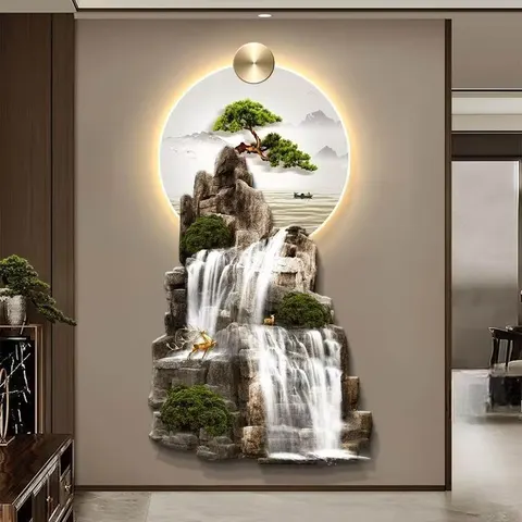 UV Engraving Crystal Porcelain Art Home Decor Painting Living Room Corridor Background Wall LED Decor Painting