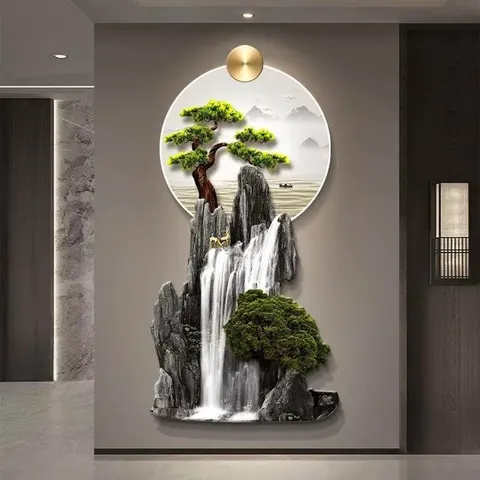 UV Engraving Crystal Porcelain Art Home Decor Painting Living Room Corridor Background Wall LED Decor Painting