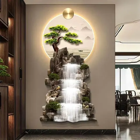 UV Engraving Crystal Porcelain Art Home Decor Painting Living Room Corridor Background Wall LED Decor Painting