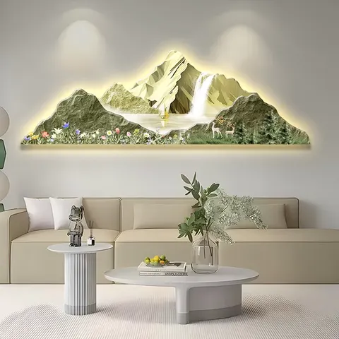 UV Engraving Landscape Art Home Decor Painting Less Issuance Background Wall Crystal Porcelain Painting