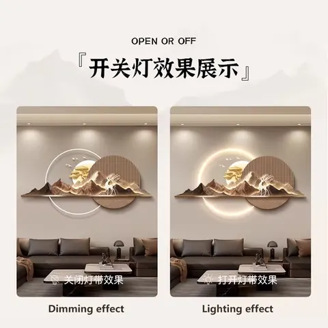 UV Engraving Scenery and Mountains Art Home Decor Painting Sofa Background Wall Acrylic LED Painting