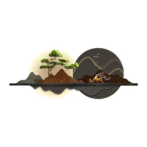 动物 单幅 装饰画 现代简约 客厅背景墙挂画 LED带灯画