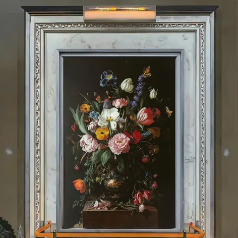 Victorian Era Classic Flower Vase Still Life Hand-Painted Old Oil Paintings Canvas Digital Printing 6-Color 40x60cm Framed Art