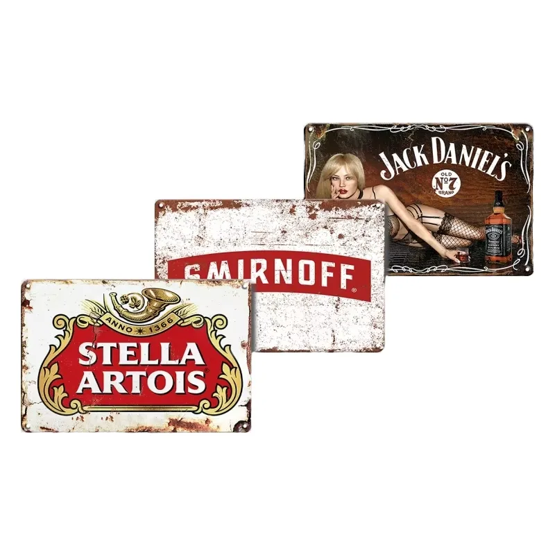 Vintage 20cm X 30cm Metal Bar Sign Retro Industrial Design for Hanging in Restaurants Bars Cafes Kitchens Garages Man Caves