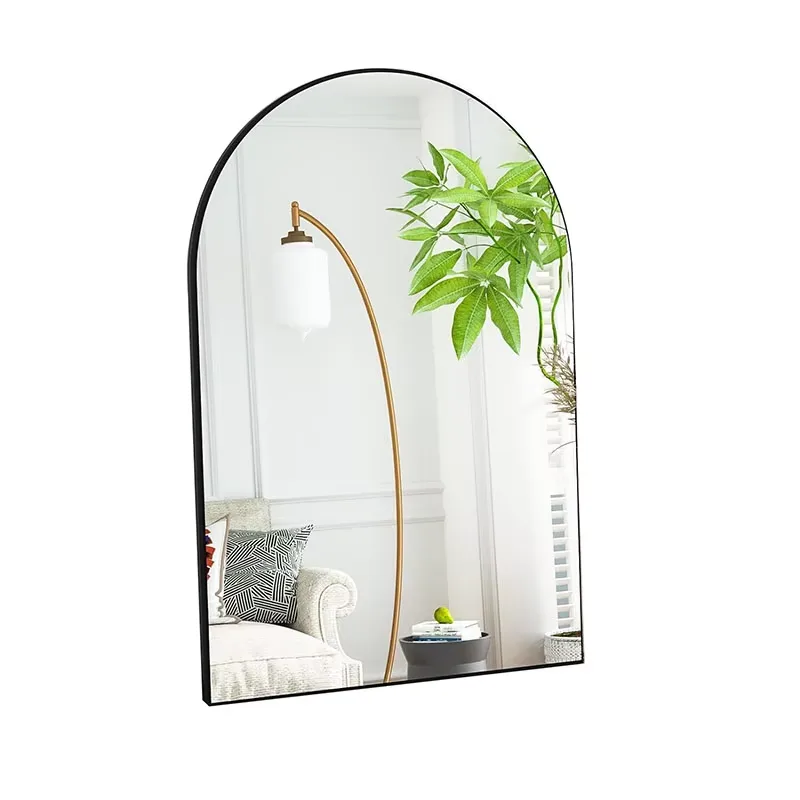 Wall and Arch Bathroom Mirror Aluminum Frame Contemporary Hanging Vanity Mirror for Bathroom Living Room Bedroom Room Mirror