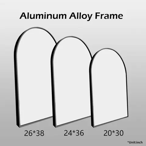 Wall and Arch Bathroom Mirror Aluminum Frame Contemporary Hanging Vanity Mirror for Bathroom Living Room Bedroom Room Mirror