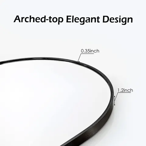 Wall and Arch Bathroom Mirror Aluminum Frame Contemporary Hanging Vanity Mirror for Bathroom Living Room Bedroom Room Mirror