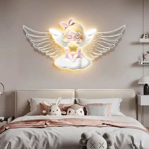 Warm Children's Room Bedside Atmosphere Wall Art LED Light Painting Acrylic Decorative Painting Home Decor