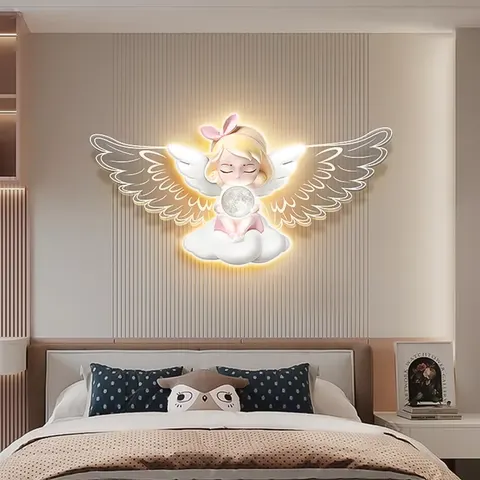 Warm Children's Room Bedside Atmosphere Wall Art LED Light Painting Acrylic Decorative Painting Home Decor